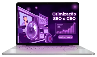 Notebook mostrando Otimização de SEO e GEO