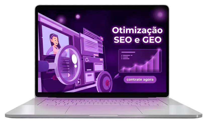 Notebook mostrando Otimização de SEO e GEO